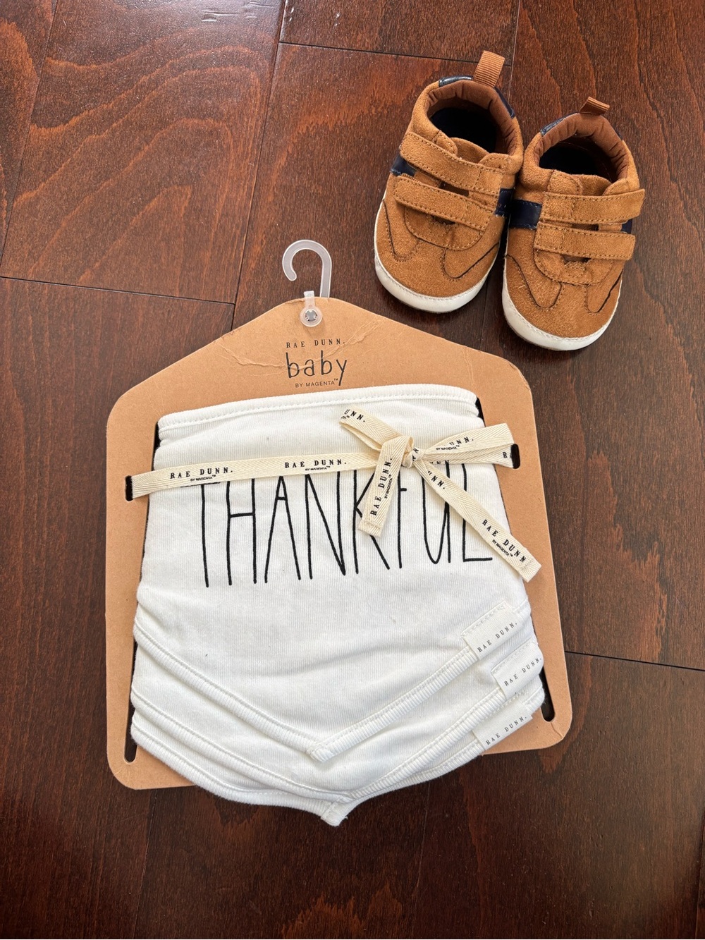 Baby Gift Set, Thanksgiving - Rae Dunn Baby Bibs and Old Navy Shoes (3-6M)
